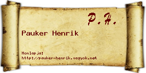 Pauker Henrik névjegykártya