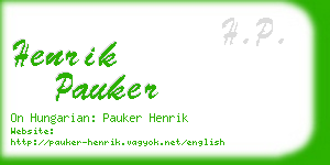 henrik pauker business card